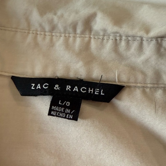 Zac & Rachel Women's Beige Button-Up Tunic Shirt Size L Relaxed Fit Cotton Blend - Picture 9 of 11